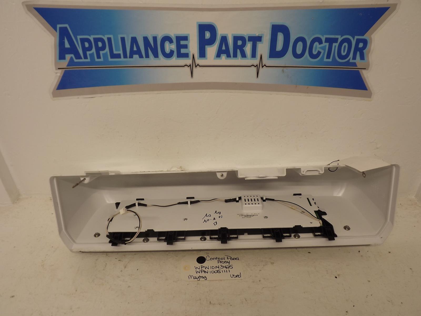Maytag Washer WPW10143425 WPW10051111 Control Panel Assy Used Maytag Washer WPW10143425 WPW10051111 Control Panel Assy Used